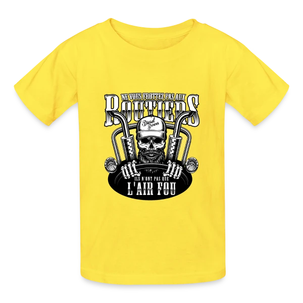 Attention aux Routiers - Humour du Bitume sur T-shirts Russell Enfant