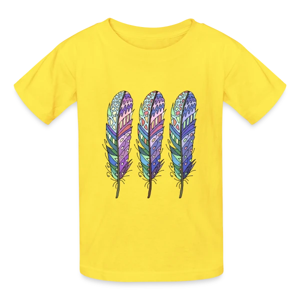L'Envol des Plumes sur T-shirts Russell Enfant
