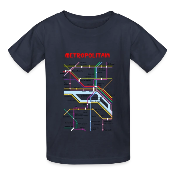 Métro Parisien Poétique sur T-shirts Russell Enfant
