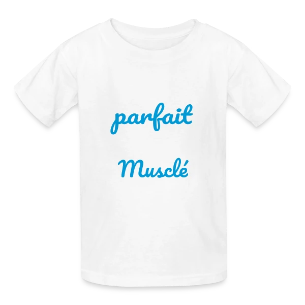 Musculation : Pas Parfait, Mais Musclé ! Humour Fitness sur T-shirts Russell Enfant