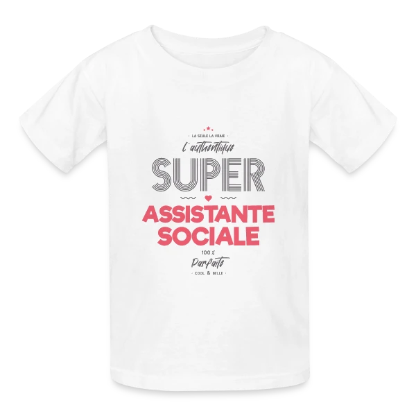 L'Authentique Super Assistante Sociale sur T-shirts Russell Enfant