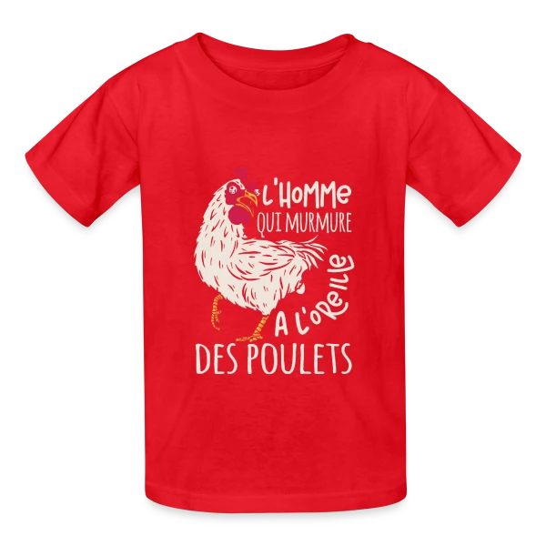 L'Homme Qui Murmure à l'Oreille des Poulets sur T-shirts Russell Enfant
