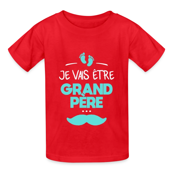 'Je Vais Être Grand-Père' - Annonce Fierté Bébé sur T-shirts Russell Enfant