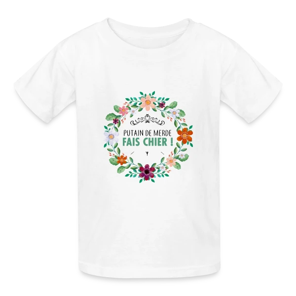 Coup de Gueule Fleuri sur T-shirts Russell Enfant
