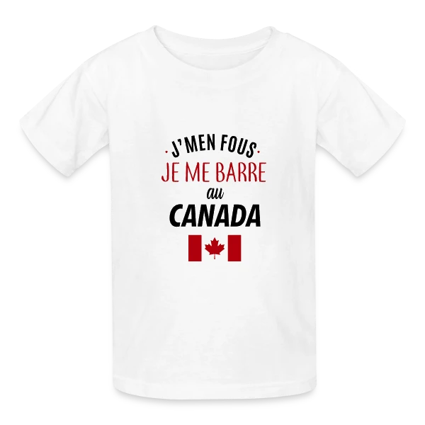 J'men fous, je me barre au Canada ! sur T-shirts Russell Enfant