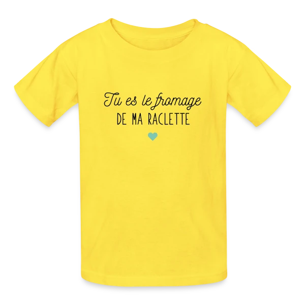 Tu es le Fromage de ma Raclette : Déclaration Gourmande sur T-shirts Russell Enfant