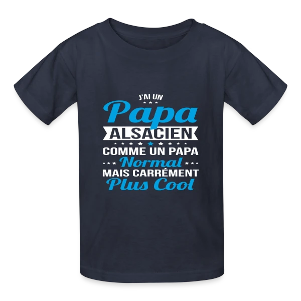 Papa Alsacien Plus Cool sur T-shirts Russell Enfant