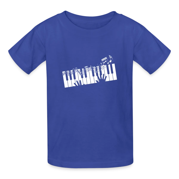 Clavier de Piano & Notes de Musique Élégantes sur T-shirts Russell Enfant