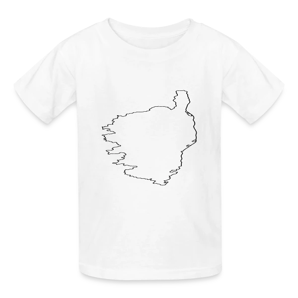 Contour Carte Corse sur T-shirts Russell Enfant