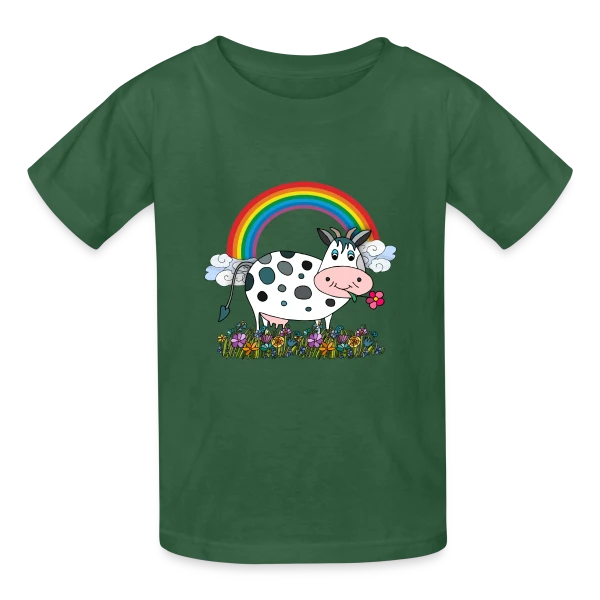 La Vache Coquette sur T-shirts Russell Enfant