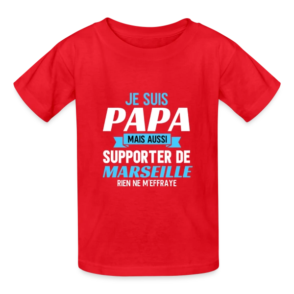 Papa Supporter Marseillais sur T-shirts Russell Enfant
