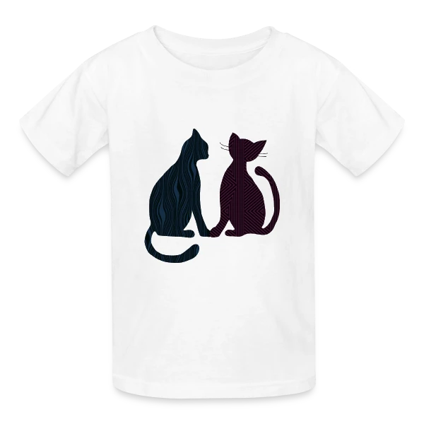 Amour Félin sur T-shirts Russell Enfant