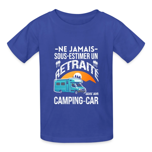 Retraité et Camping-car : Ne Jamais Sous-estimer ! sur T-shirts Russell Enfant