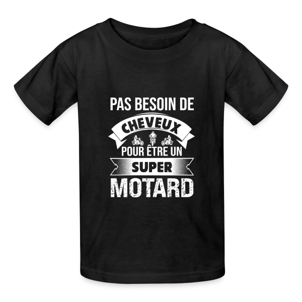 Motard Chauve : Pas Besoin de Cheveux pour Être Super ! sur T-shirts Russell Enfant