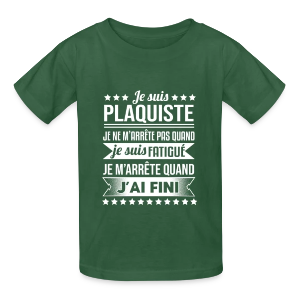 Plaquiste Humour - Je m'arrête quand j'ai fini sur T-shirts Russell Enfant