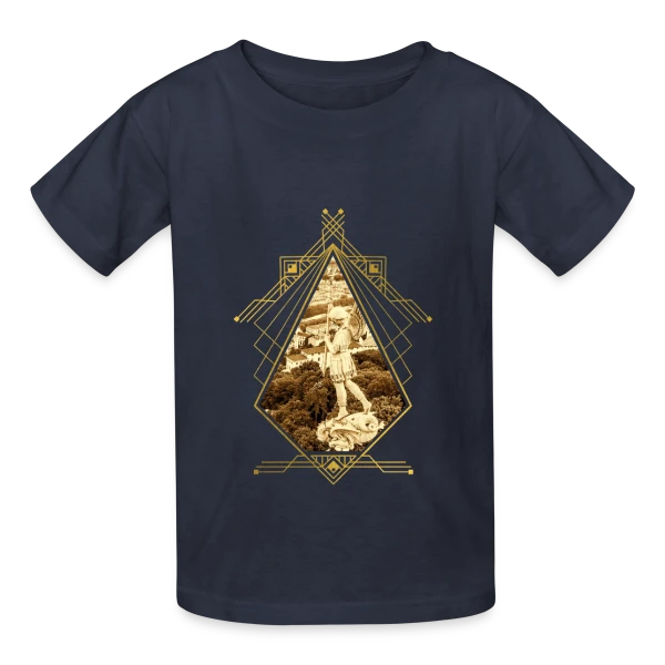 Lyon Art Déco Doré sur T-shirts Russell Enfant