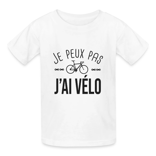 Je Peux Pas J'ai Vélo - Humour Cycliste sur T-shirts Russell Enfant