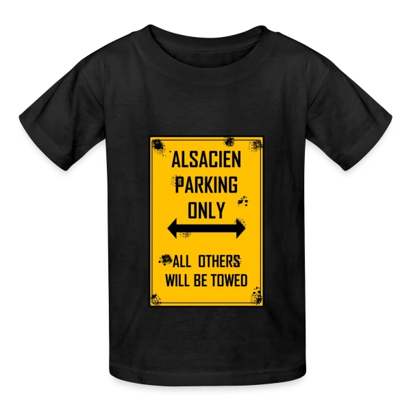 Alsacien Parking Only sur T-shirts Russell Enfant