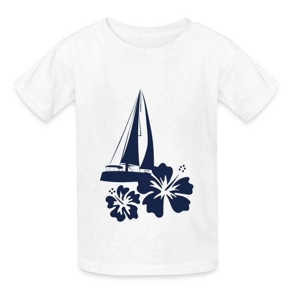 Voilier sur l'Océan Pacifique sur T-shirts Russell Enfant