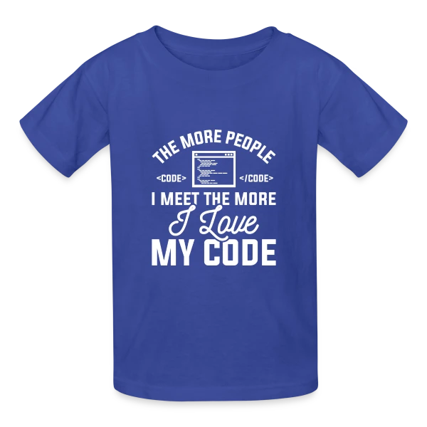 'I Love My Code' - Développeur Passionné sur T-shirts Russell Enfant
