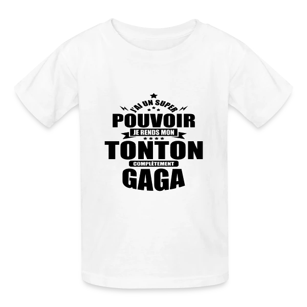 Humour Tonton : Je Rends Mon Tonton Gaga sur T-shirts Russell Enfant