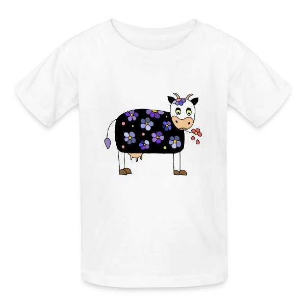 La Vache Rigolote sur T-shirts Russell Enfant
