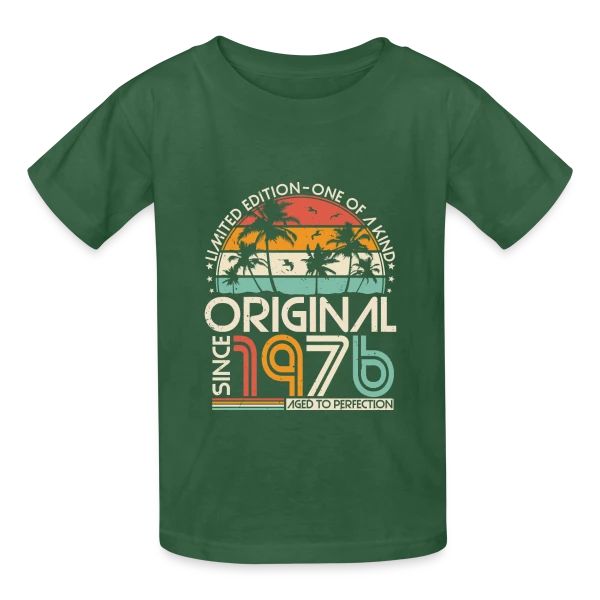 Original 1976 Palmiers Rétro sur T-shirts Russell Enfant