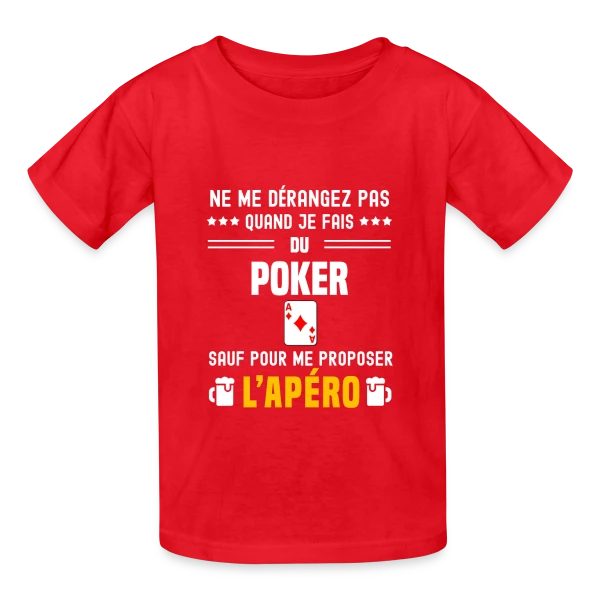 poker ne dérangez pas sauf apéro sur T-shirts Russell Enfant