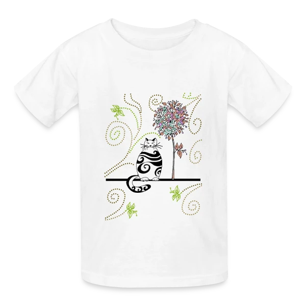 Mon Chat Adoré sur T-shirts Russell Enfant