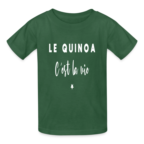 Le Quinoa, C'est la Vie : Le Grain Humour sur T-shirts Russell Enfant