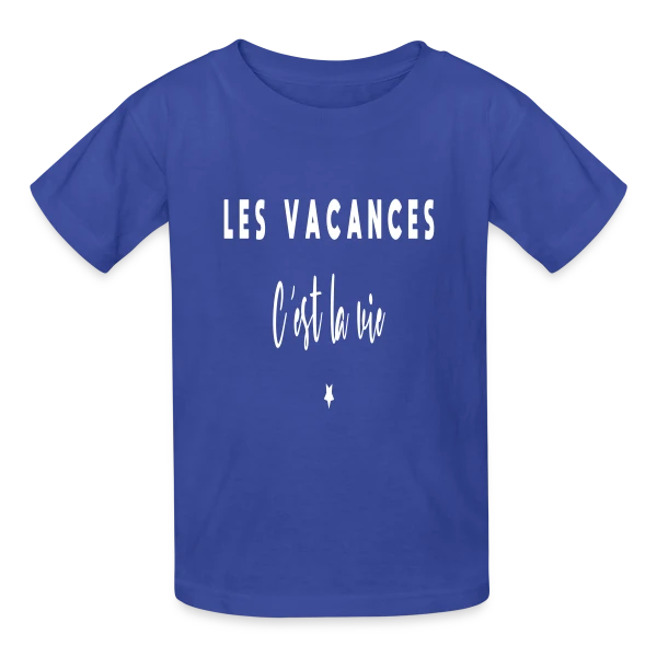 Les Vacances, C'est la Vie : Évasion et Humour sur T-shirts Russell Enfant