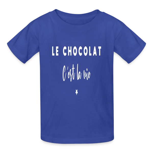 Le Chocolat, C'est la Vie : Douceur et Humour sur T-shirts Russell Enfant