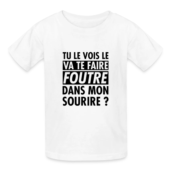 L'Œil Qui Dit Tout : "Va te faire foutre ?" sur T-shirts Russell Enfant