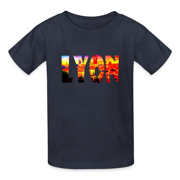 Lyon Cité Vibrante sur T-shirts Russell Enfant