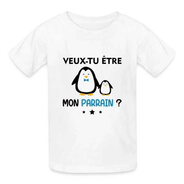 Demande Parrain Pingouins sur T-shirts Russell Enfant