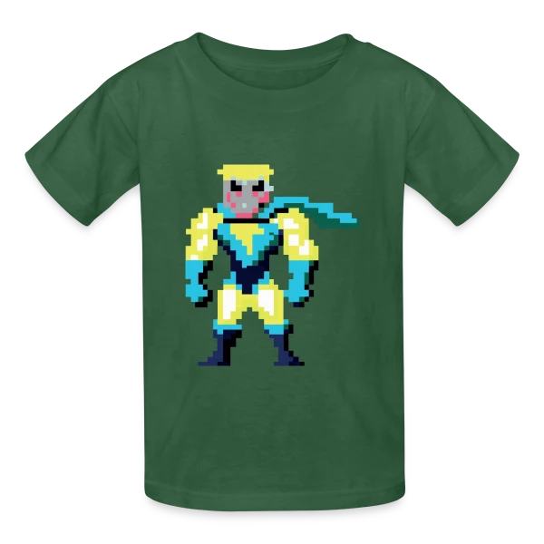 Super-Héros Pixel Franck sur T-shirts Russell Enfant