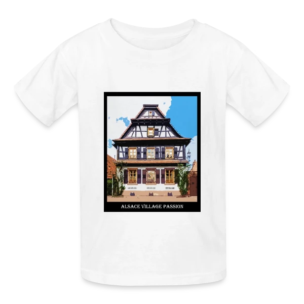 Maison Alsacienne Typique sur T-shirts Russell Enfant