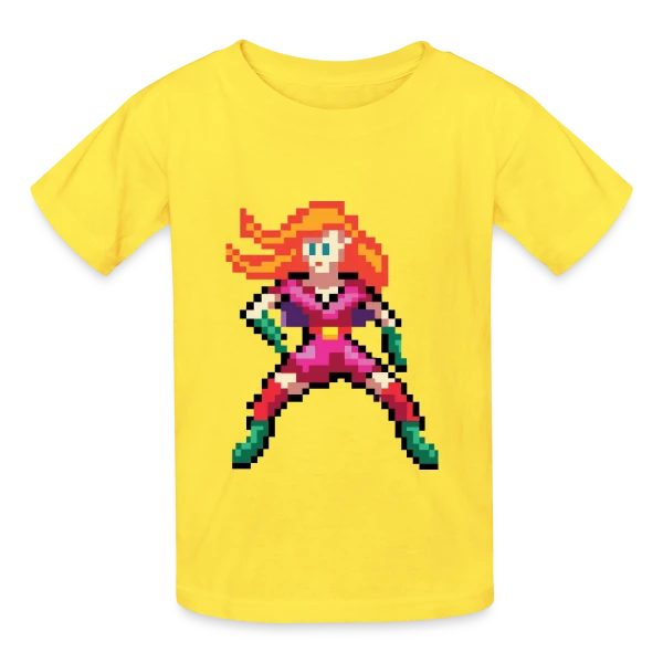 Super-Héroïne Rouge sur T-shirts Russell Enfant