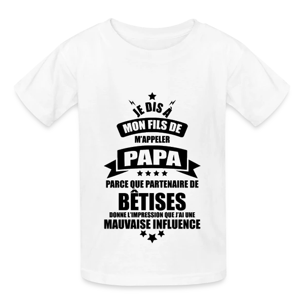 Super Papa : Le Vrai Partenaire de Bêtises en Famille sur T-shirts Russell Enfant