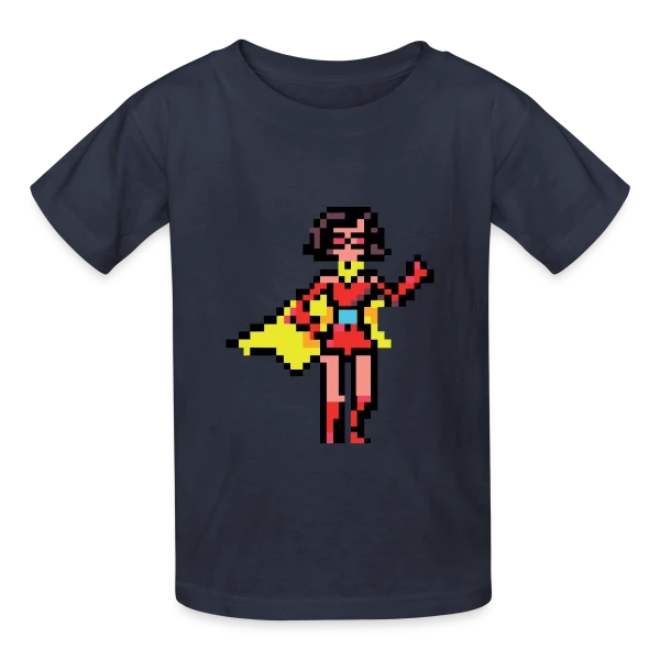 Super-Héroïne Rétro Mag sur T-shirts Russell Enfant