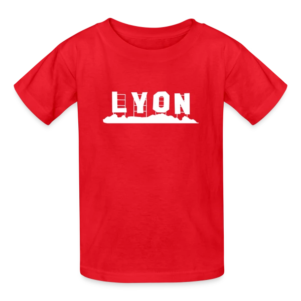 Lyon Minimaliste Blanc sur T-shirts Russell Enfant