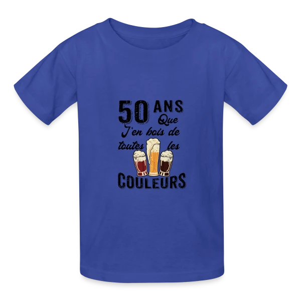 50 Ans Toutes les Couleurs de Bière sur T-shirts Russell Enfant