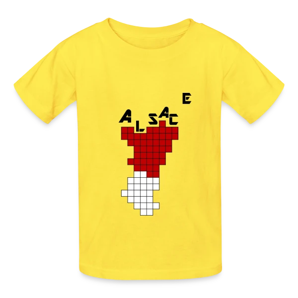 Alsace Pixel Art - Humour Rétrogaming sur T-shirts Russell Enfant