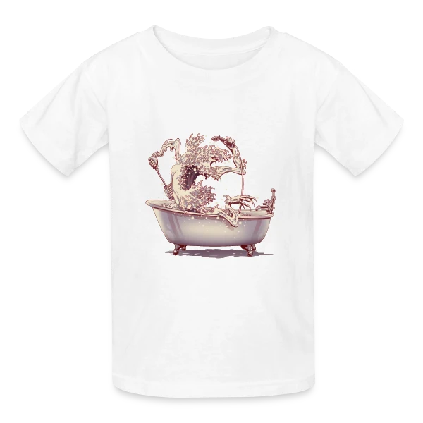 L'Étrange Bain de Kanagawa sur T-shirts Russell Enfant