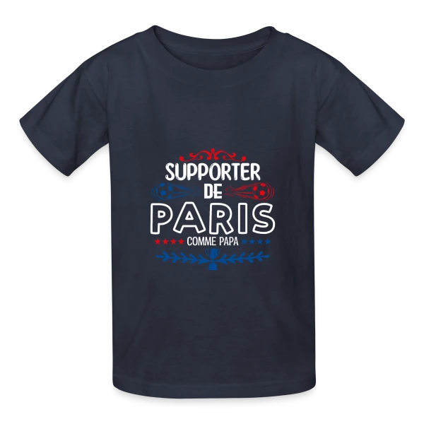 Supporter Football Parisien sur T-shirts Russell Enfant