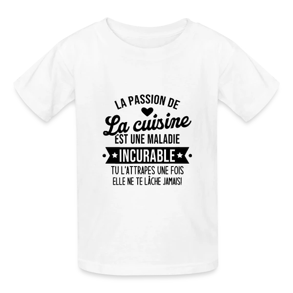 Humour Cuisine : Une Maladie Incurable ! sur T-shirts Russell Enfant