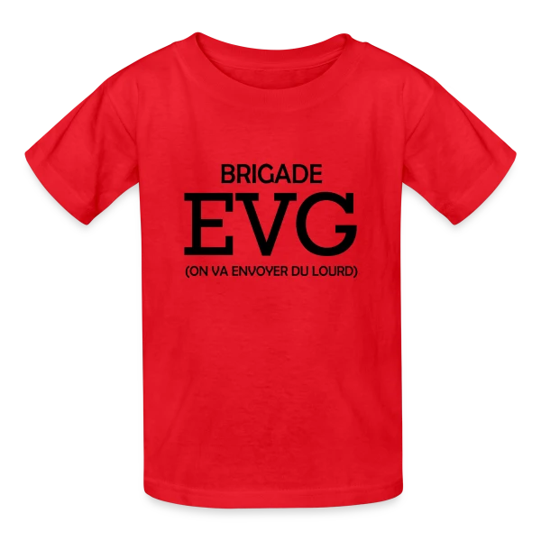 Brigade EVG On Va Envoyer Du Lourd sur T-shirts Russell Enfant