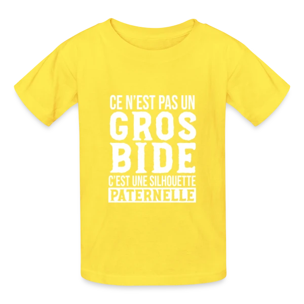Papa Gros Bide - Silhouette Paternelle Humour sur T-shirts Russell Enfant