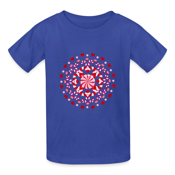 Ornement Sucre d'Orge Rouge pour Noël sur T-shirts Russell Enfant