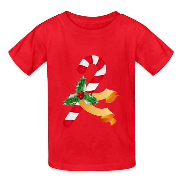 Sucre d'Orge et Houx pour la Période des Fêtes sur T-shirts Russell Enfant
